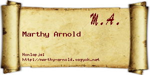 Marthy Arnold névjegykártya